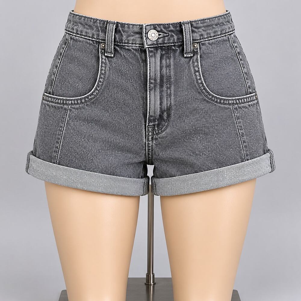 BDG High Rise Stretch Roll Hem Denim Shorts Gray Women’s 26